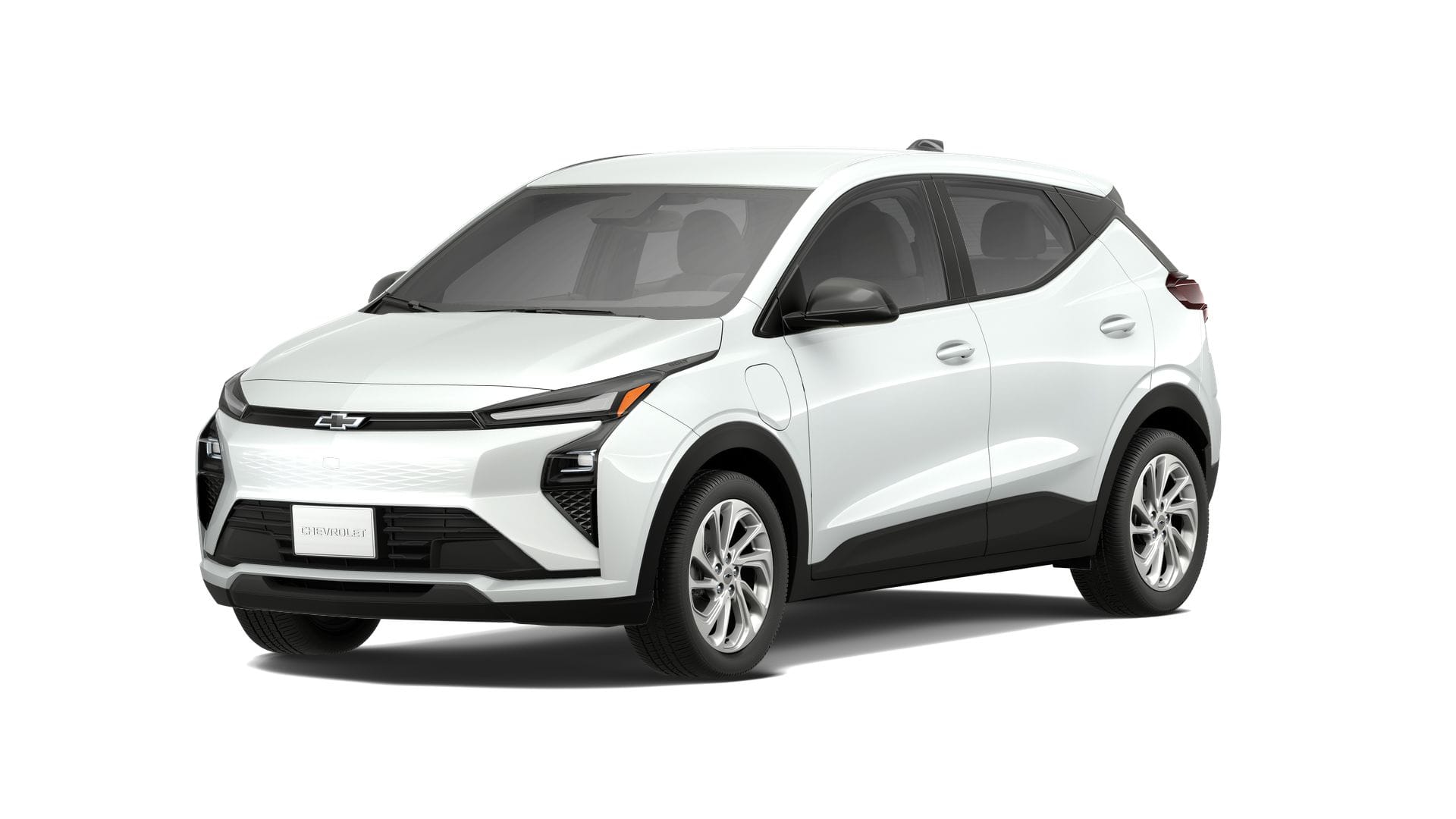 2027 Chevrolet Bolt LT in Summit White — front three-quarter view
