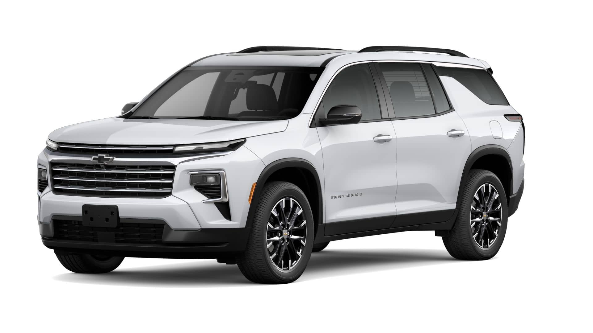 2026 Chevrolet Traverse LT in Polar White Tricoat — front three-quarter view